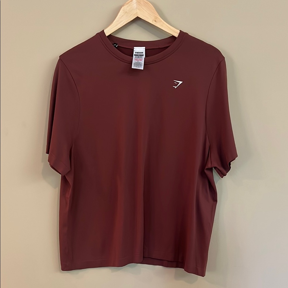 Gymshark Maroon/Brown Short Sleeve Workout Tee